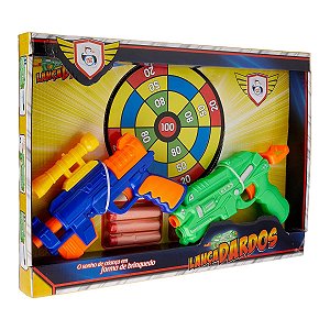 Kit com 2 Super Guns Lança Dardos com Alvo