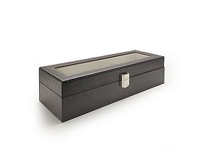 Porta Relógio Caixa para 06 Relógios em Material Ecológico 30 X 11 X 08cm