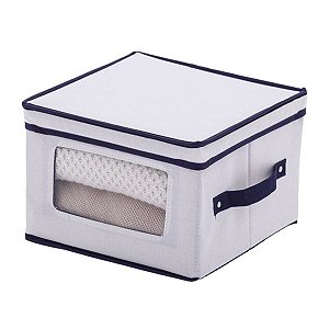 Caixa Organizadora Linho Multiuso com Visor 29X29X20cm