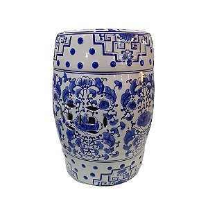 GARDEN SEAT CERAMICA AZUL 26.5X45CM