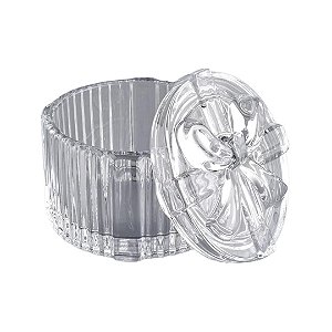 BOMBONIERE VIDRO C/ TAMPA LAÇO 6,5X8,5CM