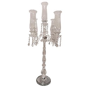 CASTICAL EM  VIDRO C/ 5 BRAÇOS 100X45CM