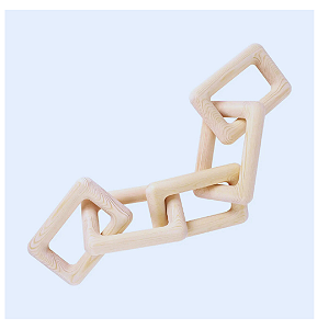 CORRENTE DECORATIVA QUADRADA MADEIRA NATURAL 10X63CM