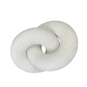 ELO DECORATIVO MADEIRA BRANCO 14X19CM