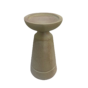 PORTA VELA EM RESINA BEGE 10X19,5CM