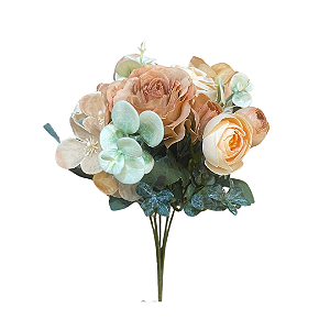 BUQUÊ DE ROSAS X7 OCRE 28CM