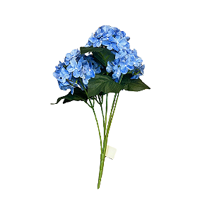BUQUÊ DE HORTÊNCIA TOQUE REAL AZUL X5 43CM