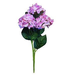 BUQUÊ DE HORTÊNCIA TOQUE REAL ROSA X5 43CM