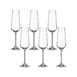 JOGO DE TAÇAS EM CRISTAL CHAMPAGNE C/6 UN 210ML