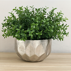 Cachepô Metal Polido Cesto Decorativo 7,5X12cm