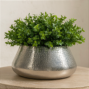 Cachepo Metal Indiano Trabalhado 21x41x30,5cm