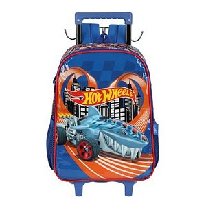 MOCHILA CARRINHO HOT WHEELS AZUL TUBARAO