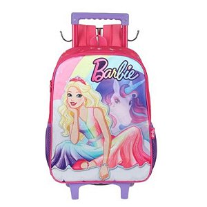MOCHILA CARRINHO BARBIE UNICORNIO PINK