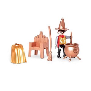 Kit Bruxo Mágico Fantástic Castle Plástico Dourado Samba Toys