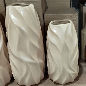 VASO CERAMICA WAVES BEGE 29X11X8,5CM M