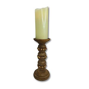 Castiçal Wood em Madeira Pequeno 30 cm Coleção Mary