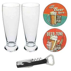 Kit Cerveja Full Fit 5 Peças Bohemia Transparente 300 ml