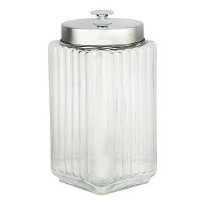 Pote de Vidro Porta Mantimentos Tampa de Metal Vegas 2,3L Lyor 11 cm
