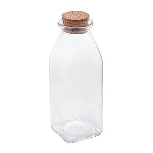 Pote de Vidro Porta Mantimentos com Tampa Rolha 210 ml Lyor 6x6x15cm