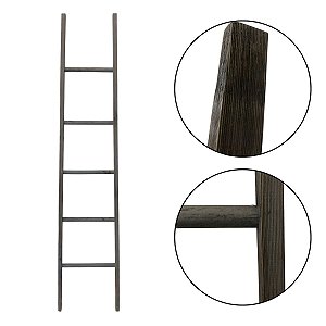 Escada Decorativa com 5 Degraus em Bambu Natural 182x40x31 cm