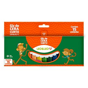 Giz de Cera Curto com 15 Cores
