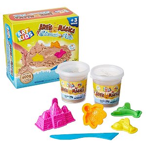 Areia Mágica Brincando na Praia com 4 Moldes 400g