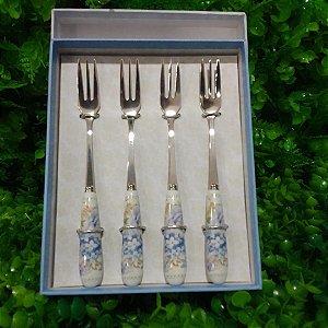 CONJUNTO C/ 4 GARFOS DE SOBREMESA GARDEN BLUE