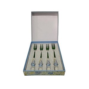 CONJUNTO C/ 4 GARFOS DE SOBREMESA GARDEN BLUE