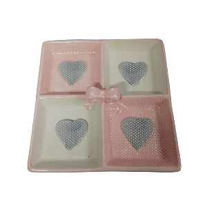 PETISQUEIRA QUADRADA 4 DIVISORIAS 19X19CM ROMANTIC