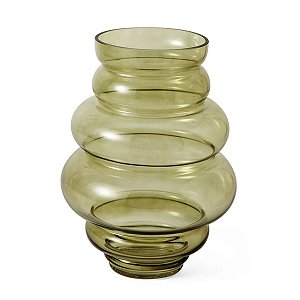 Vaso em Vidro Formas Verde 30x14 cm