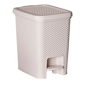 Lixeira com Pedal Creme 12 Litros Linea