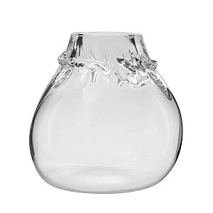Vaso Vidro Transparente Coroa 13x14,5 cm