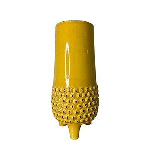 Vaso Cerâmica Organic 12,5x12,5x27cm Amarelo