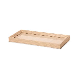 Bandeja Retangular em MDF com Linho Bege Claro 38x18x3,5 cm