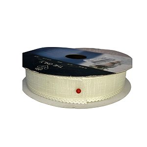 Fita Decorativa 2,5X9,14M Marrom Poa Branca
