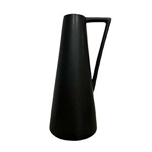 Vaso Cerâmica Moringa Alto Black/White 13x18x30,5cm Preto