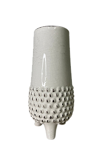 Vaso Cerâmica Organic 12,5x12,5x27cm Branco