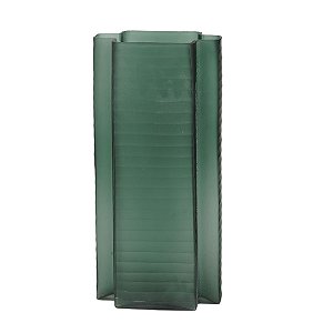 Vaso de Vidro Plissado Formas Verde 40cm
