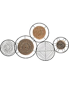 Painel Mandala Art Designer Metal/Fibra Natural 1,06X56cm
