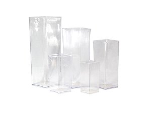 Kit de Vaso Quadrado em Acrílico - com 5 Pçs - 4937