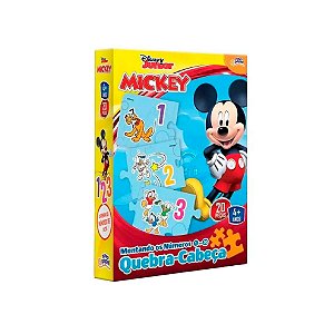 Quebra Cabeça Mickey Montando Números 20 Peças