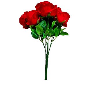 Buque Rosa X7 Cetim Vermelho 45cm