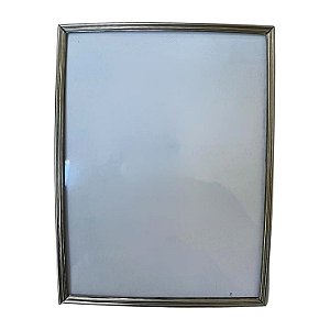 Porta Retrato 15x20cm com Vidro Borda Friso Metal Inox