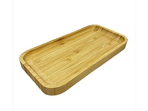 Bandeja de Bambu Hire Retangular 20X10cm Marrom Natural