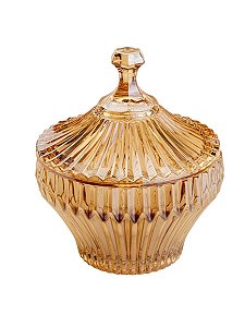 Potiche de Cristal de Chumbo Renaissance Âmbar 17,5X20cm