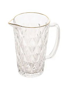 Jarra Vidro com Fio de Ouro Diamond - 1L