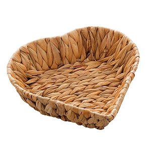 Cesta Coração Fibra Natural 26,5X26X8 cm