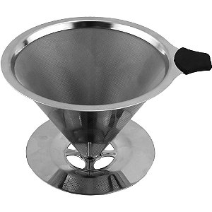 Coador Filtro Café Permanente Aço Inox Sem Uso de Pape 10.3X6,5cm