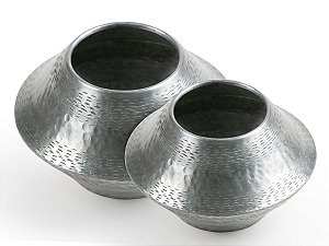 Jogo com 2 Cachepot Objeto de Decoração em Alumínio Artesanal