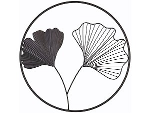 Quadro de Parede Metal Flor Dupla Redondo 45cm